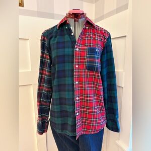 Vineyard Vines Green and Red Plaid Button-Down Shirt